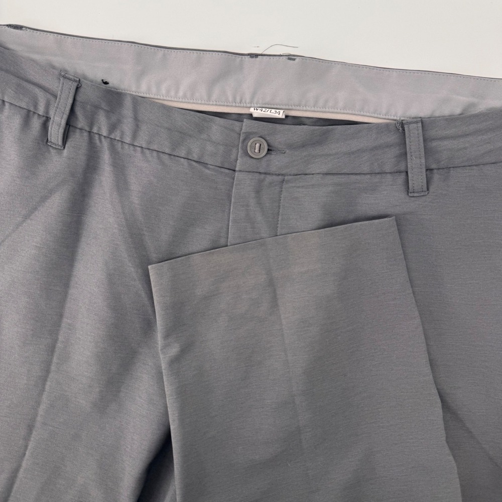 FootJoy Golf Pants Men 42x34 Gray Performance Stretch Flat Front Trousers 9267‎